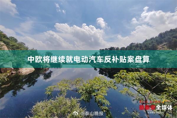 中欧将继续就电动汽车反补贴案盘算