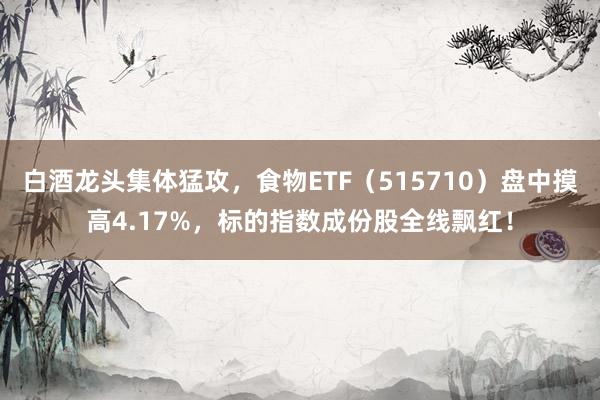 白酒龙头集体猛攻，食物ETF（515710）盘中摸高4.17%，标的指数成份股全线飘红！