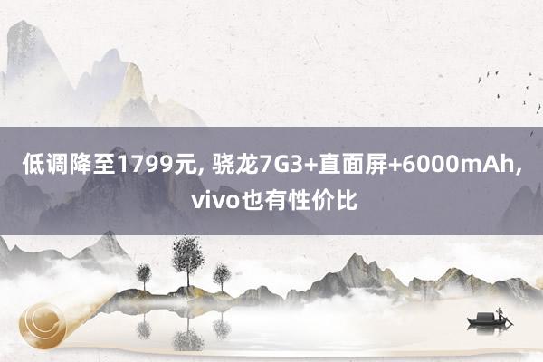 低调降至1799元, 骁龙7G3+直面屏+6000mAh, vivo也有性价比