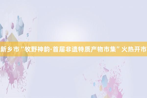 新乡市“牧野神韵·首届非遗特质产物市集”火热开市